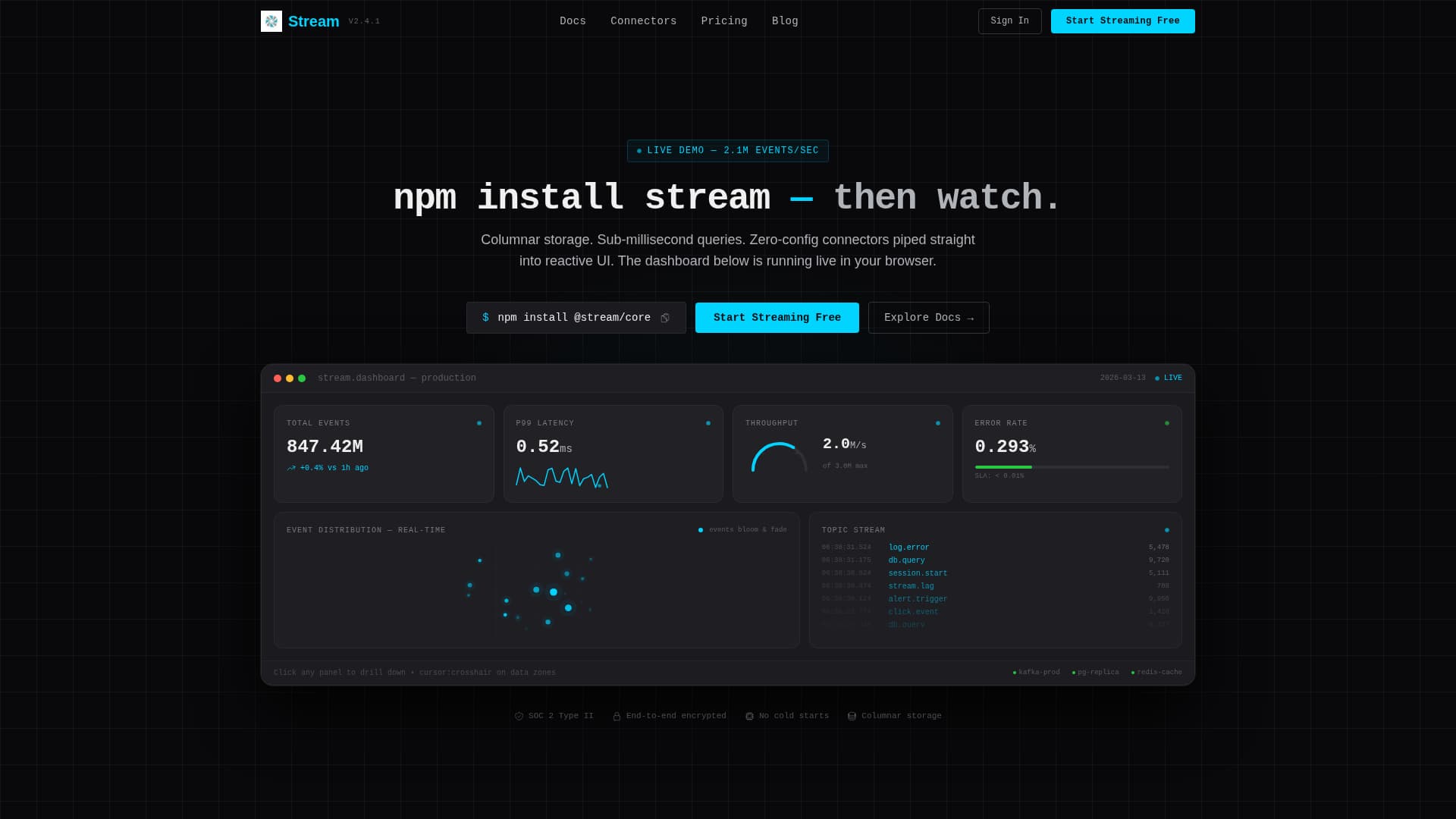 Stream - Powerful Analytics Landing Page Template