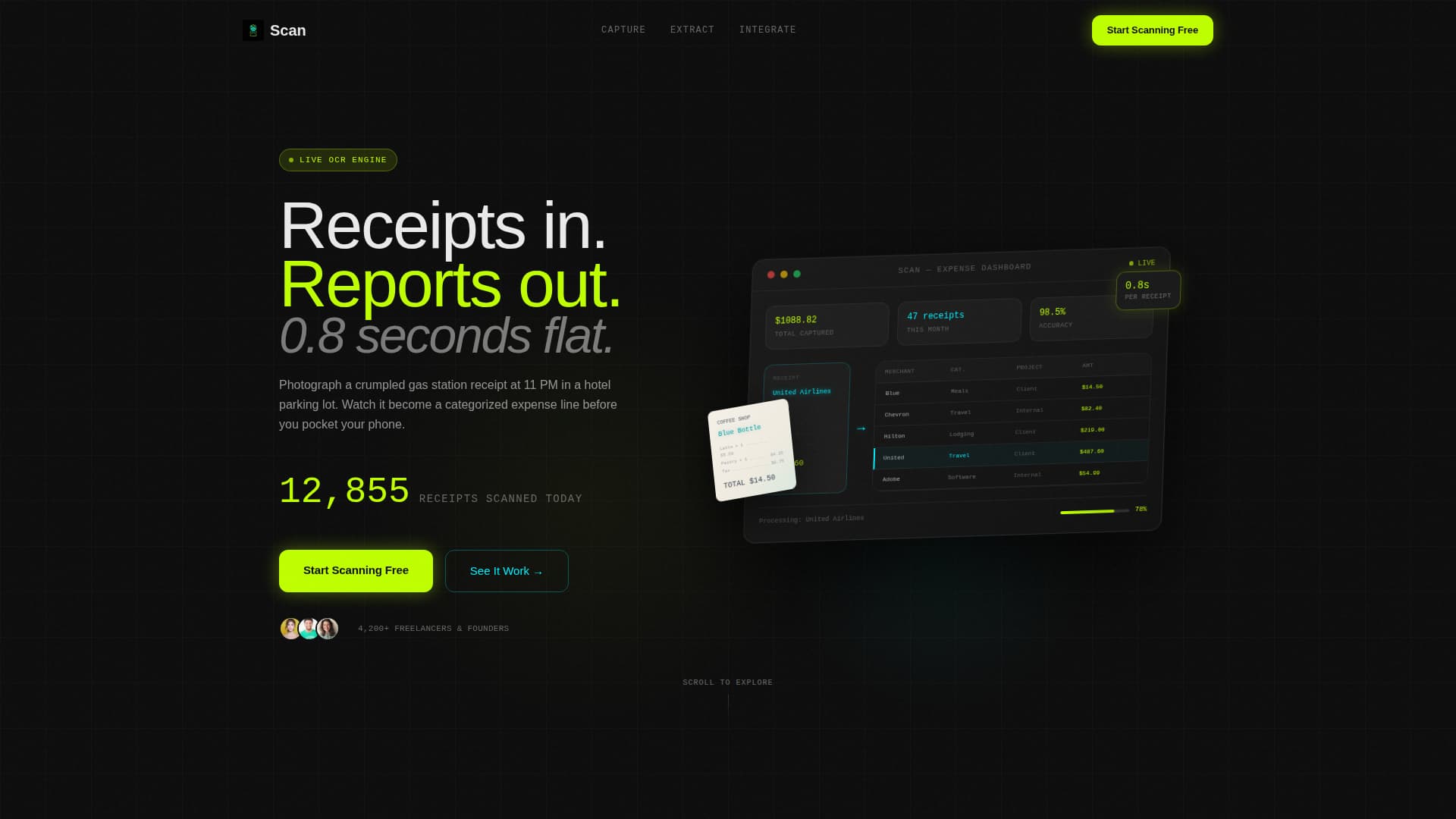 Scan - Rapid Receipt Landing Page Template
