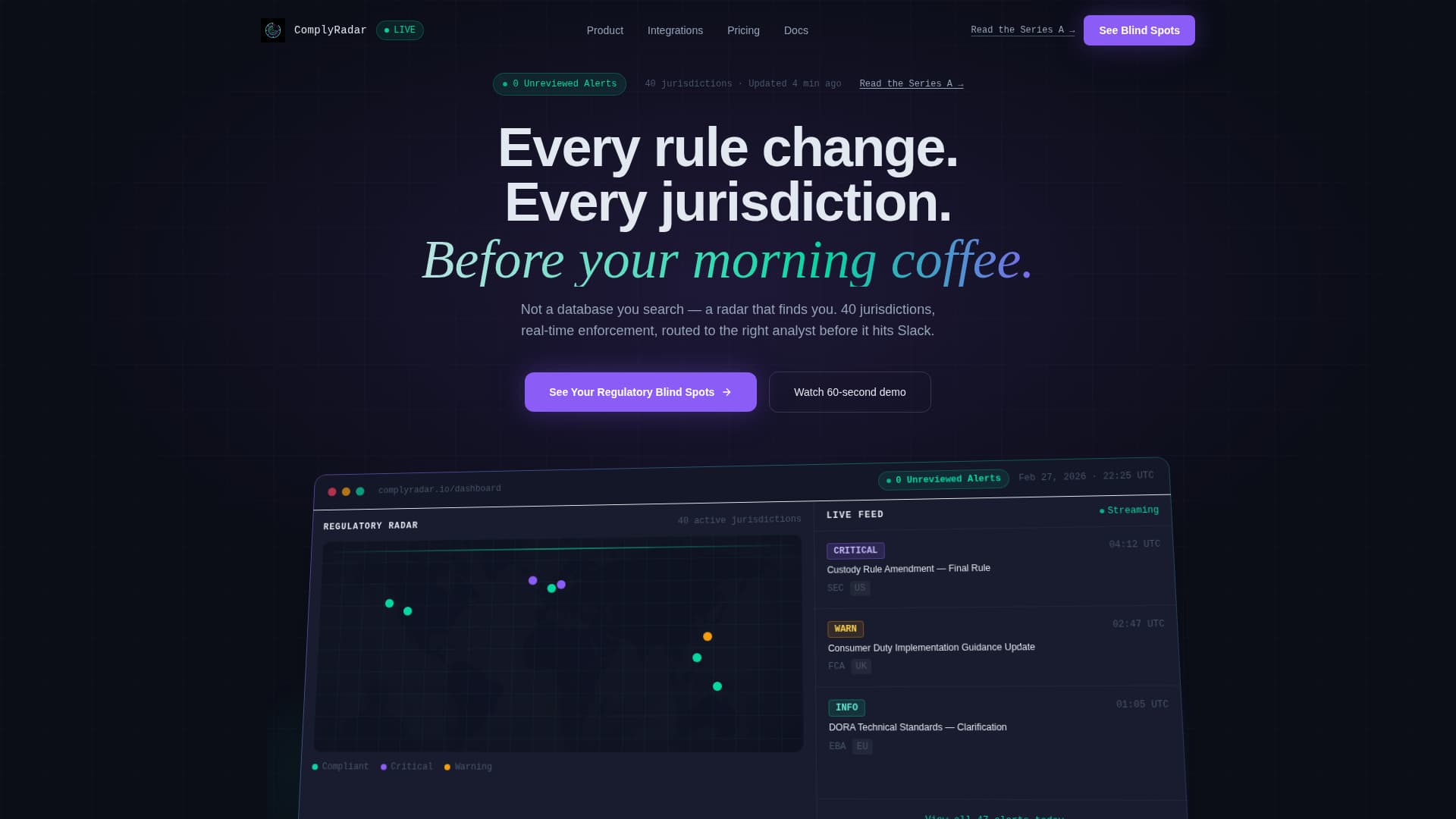 Comply - Intelligent Regtech Landing Page Template