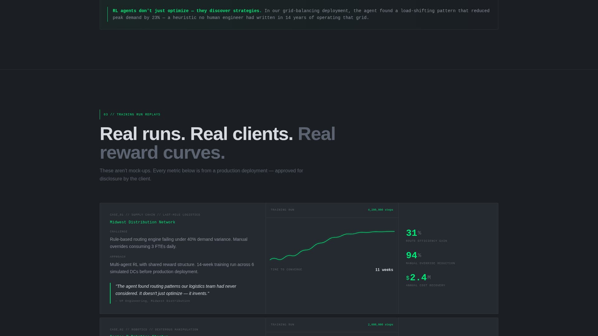 Converge - Precision Reinforcement Learning Landing Page Template