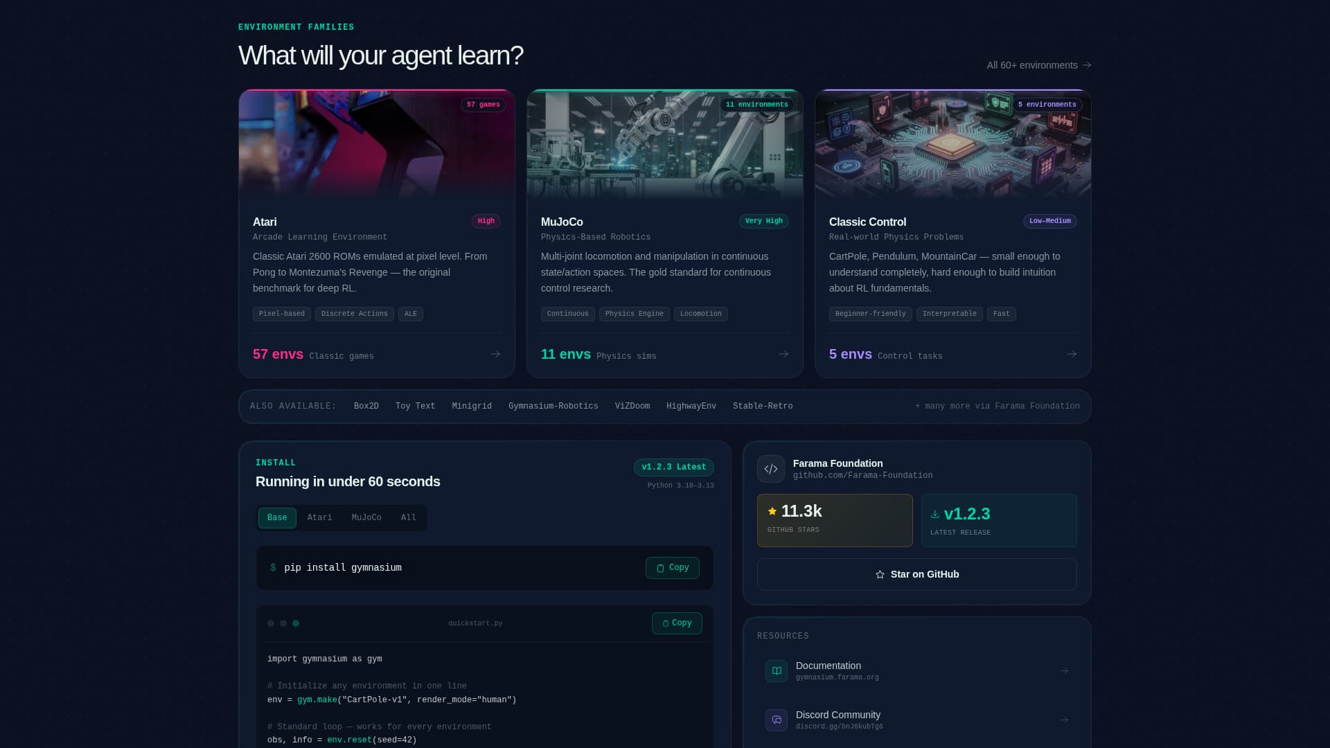 Gymnasium - Powerful Reinforcement Learning Landing Page Template
