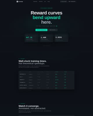 Converge - High Performance Reinforcement Learning Landing Page Template