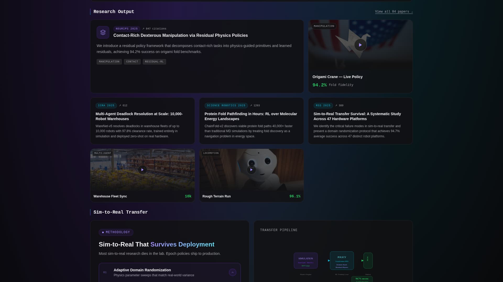 Epoch - Cutting Edge Reinforcement Learning Landing Page Template