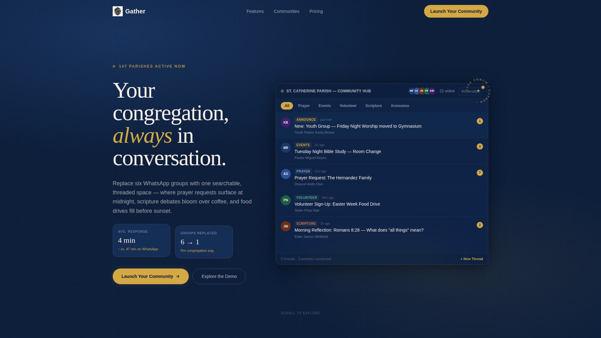 Gather - Dynamic Community Landing Page Template