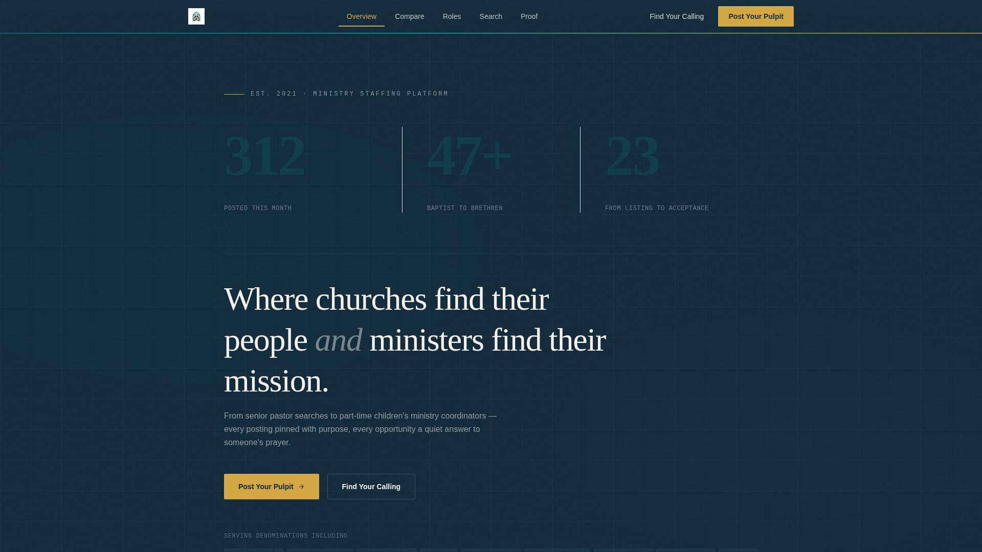 Calling - Purposeful Ministry Landing Page Template