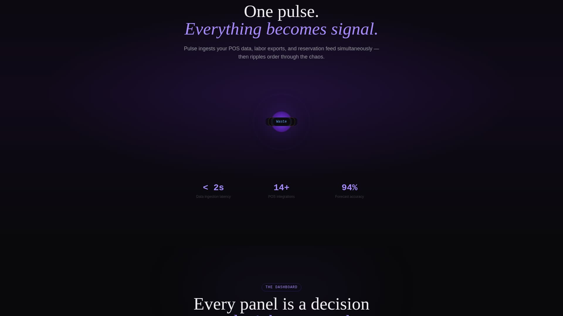 Pulse - Intelligent Restaurant Landing Page Template