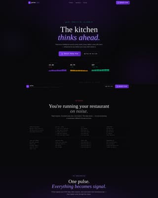 Pulse - Intelligent Restaurant Landing Page Template