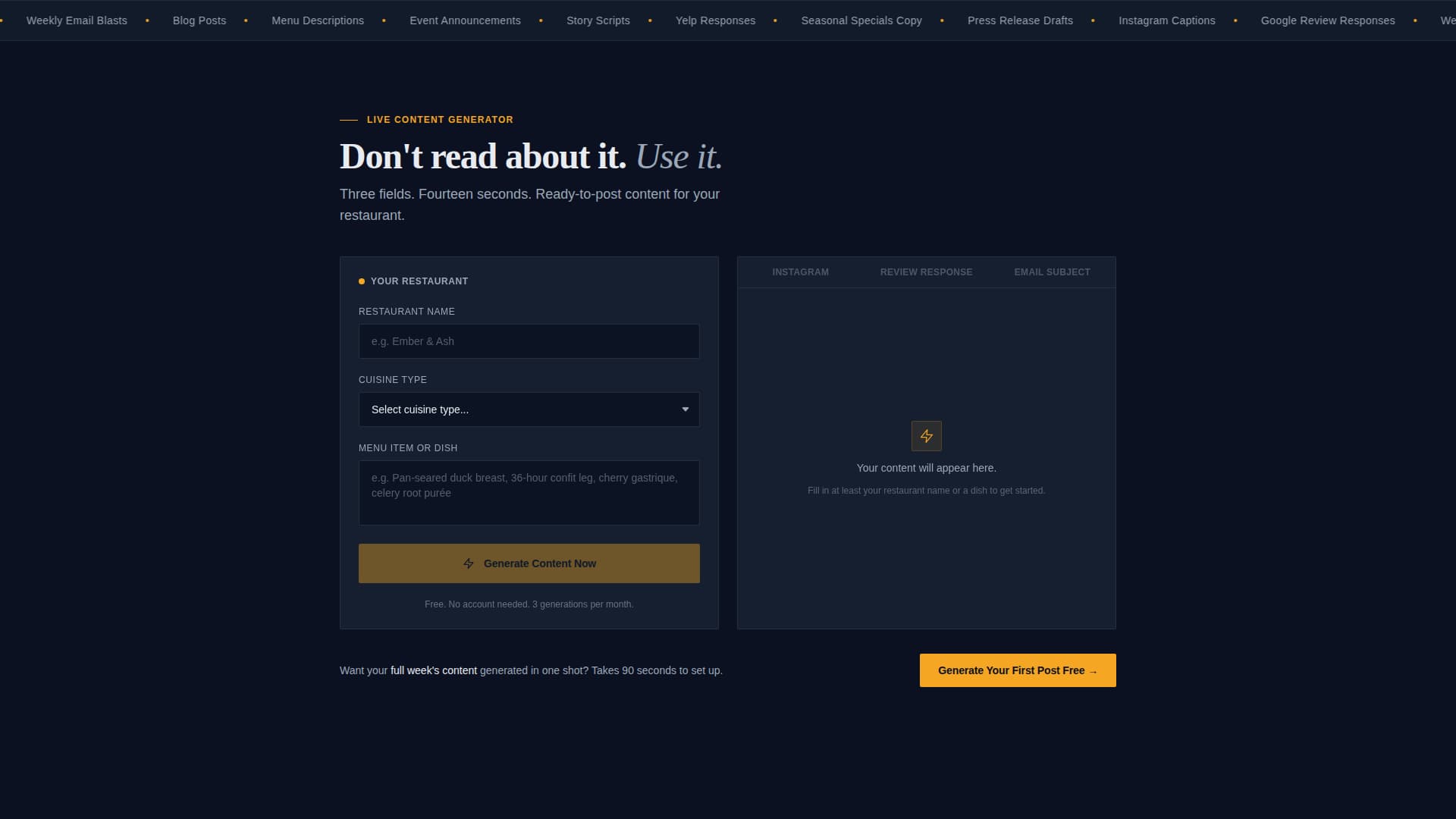 Scribe - Powerful Restaurant Landing Page Template