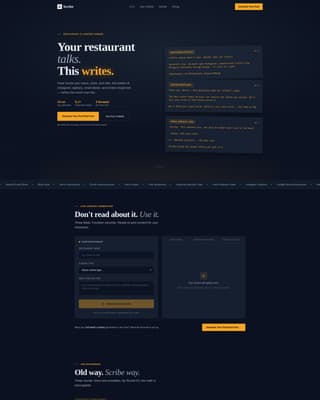 Scribe - Powerful Restaurant Landing Page Template