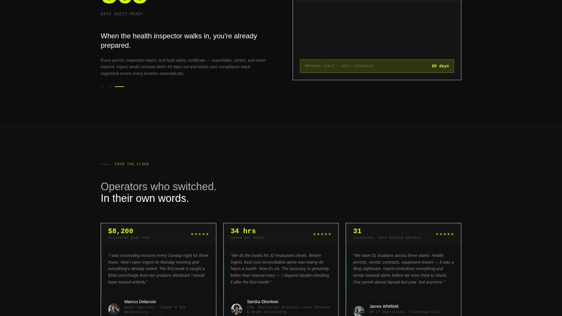 Ingest - Powerful Restaurant Landing Page Template