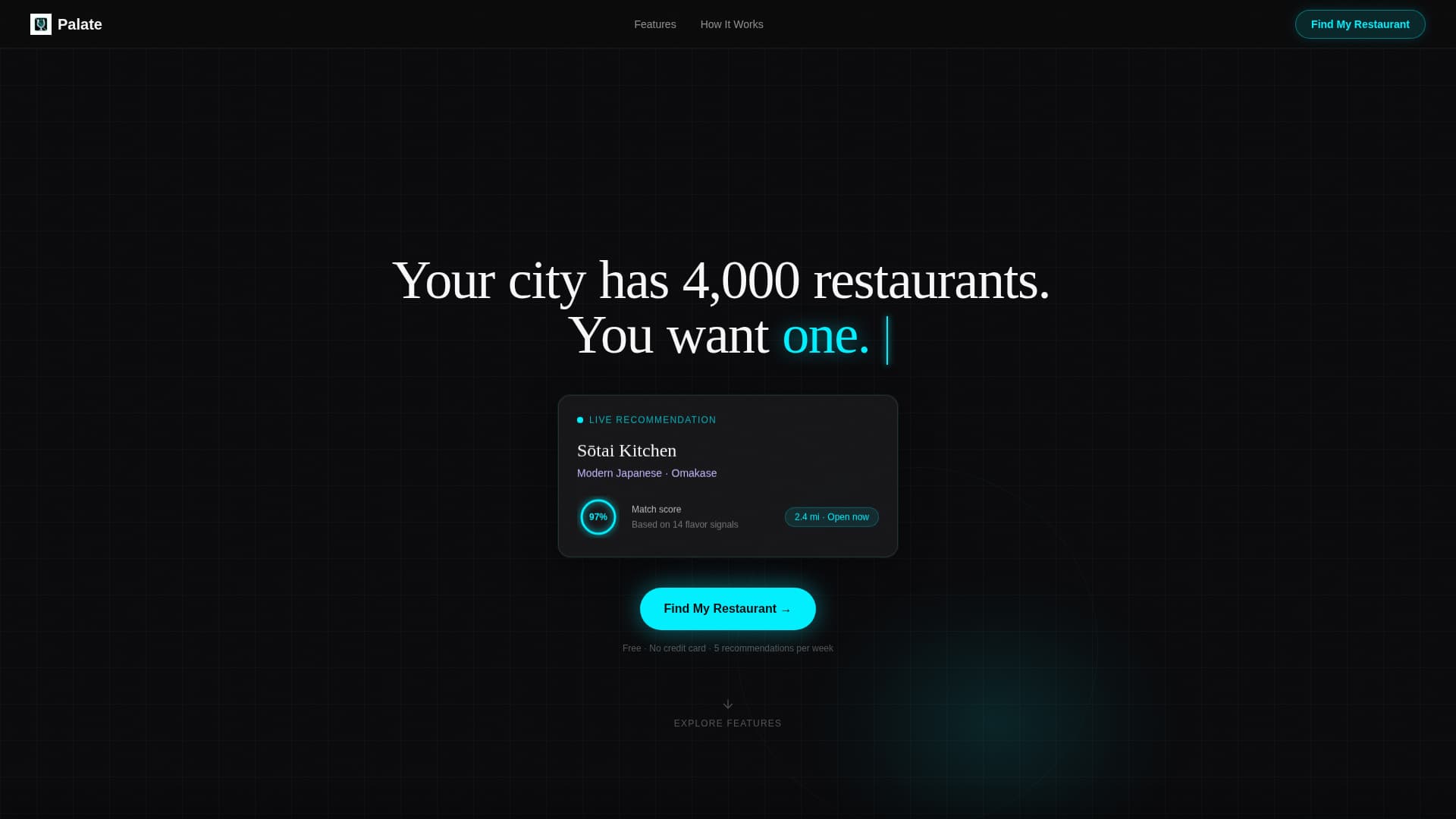 Palate - Intelligent Restaurant Landing Page Template