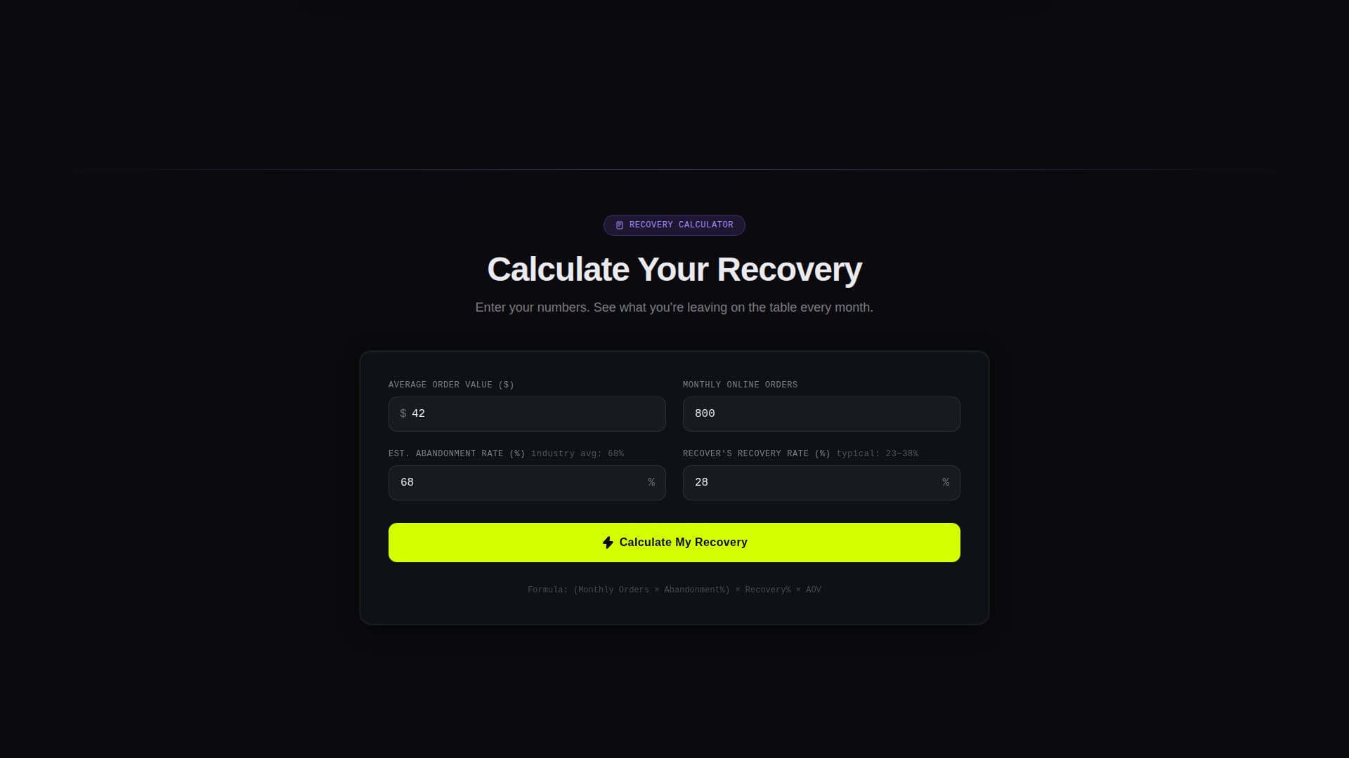Recover - High-Converting Restaurant Landing Page Template