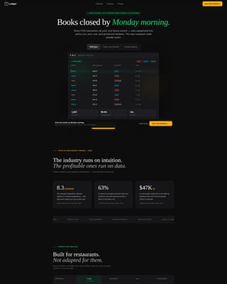 Ledger - Powerful Restaurant Accounting Landing Page Template
