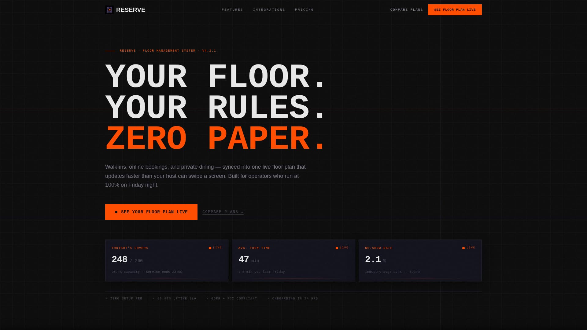 Reserve - High-Voltage Restaurant Landing Page Template