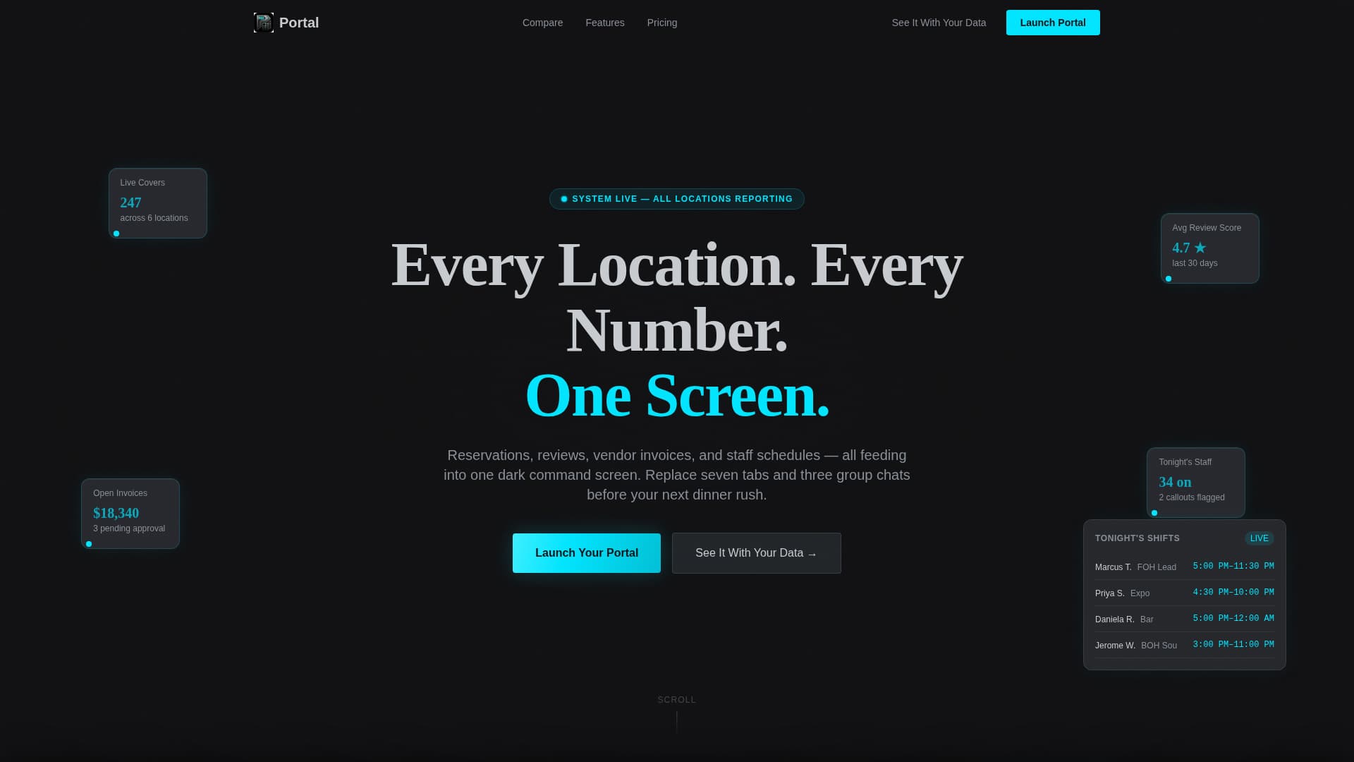Portal - Powerful Restaurant Landing Page Template