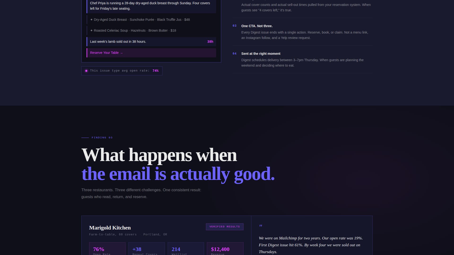 Digest - Bold Restaurant Landing Page Template