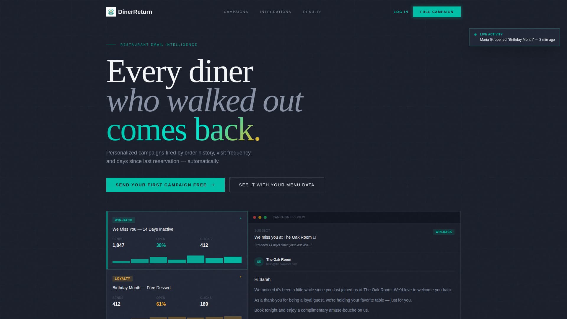 Followup - Powerful Restaurant Landing Page Template