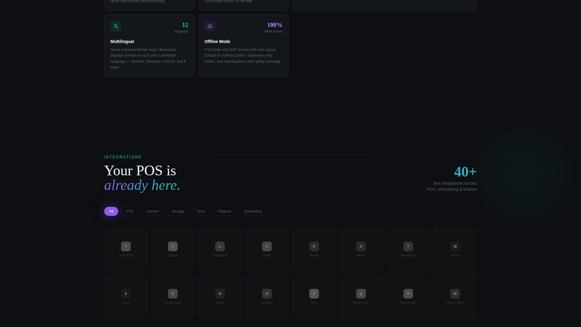 Basecamp - Powerful Restaurant Landing Page Template