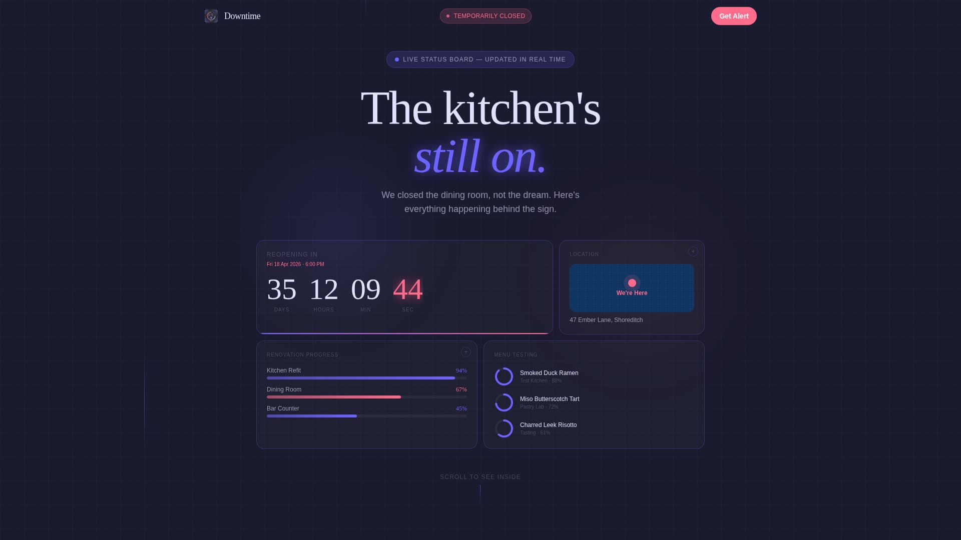 Restaurant Renovation & Temporary Closure Website Template