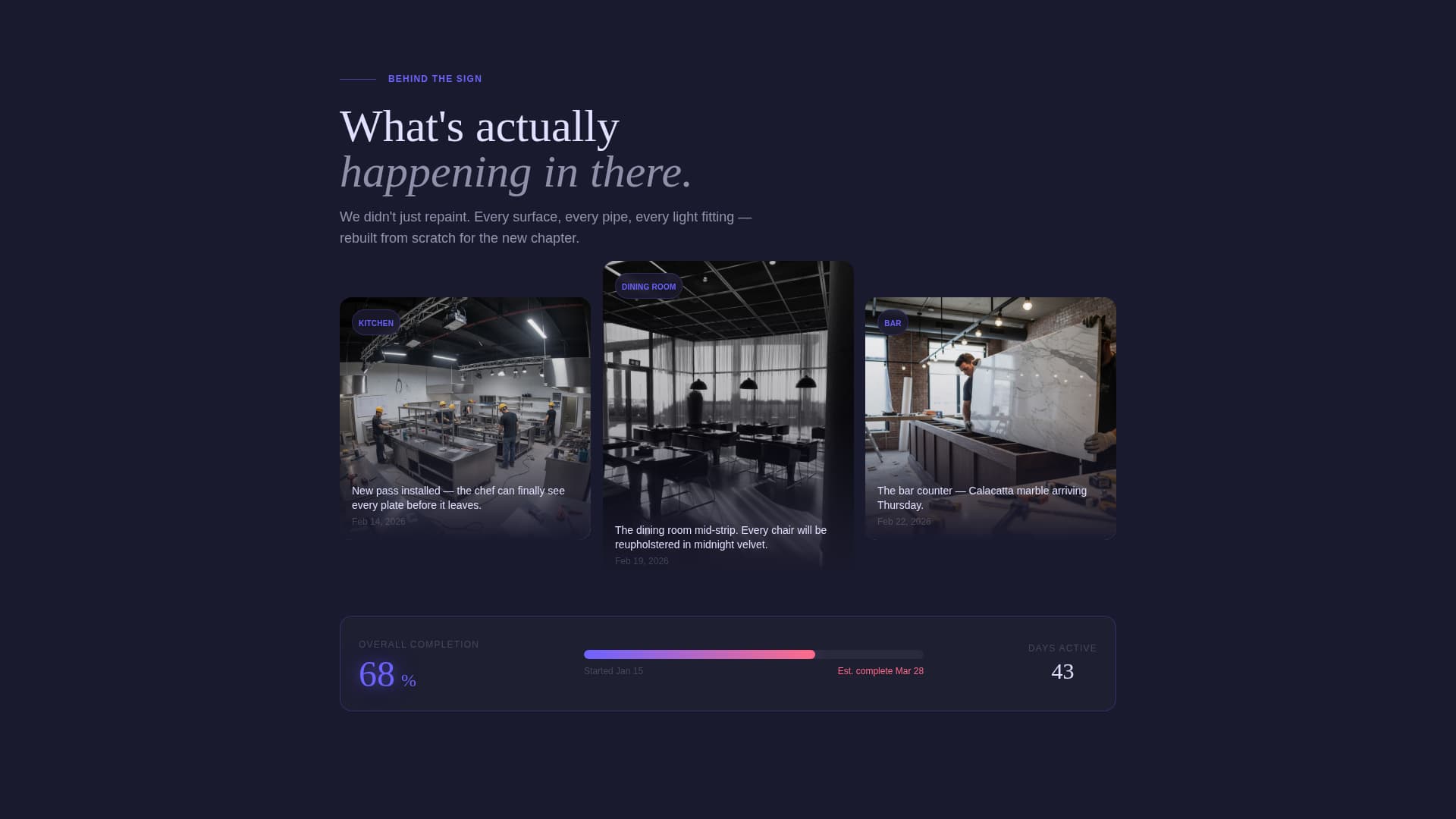 Restaurant Renovation & Temporary Closure Website Template