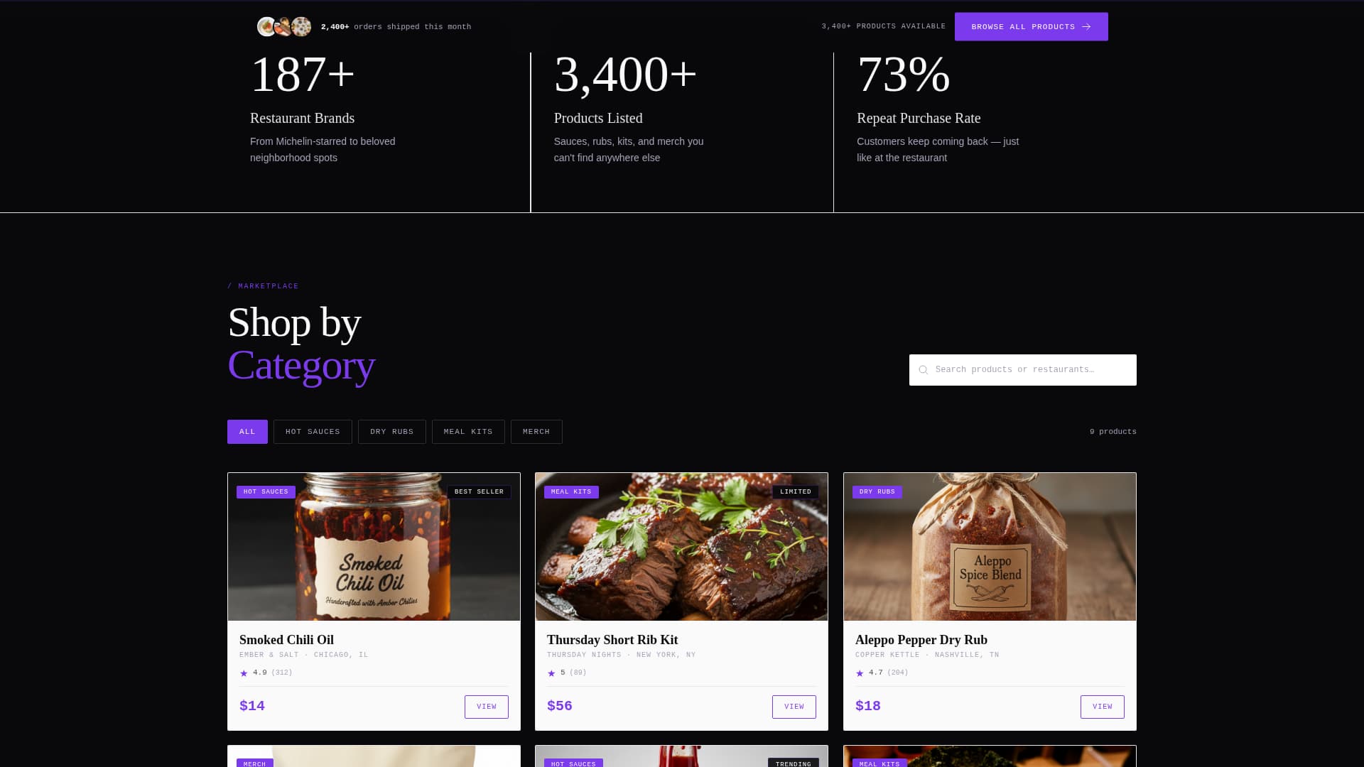 Carte - Vibrant Restaurant Landing Page Template