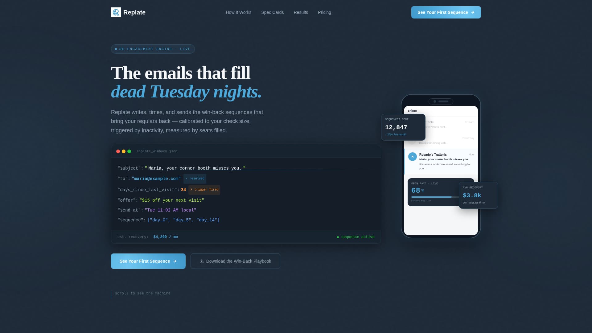 Replate - Dynamic Re-Engagement Landing Page Template