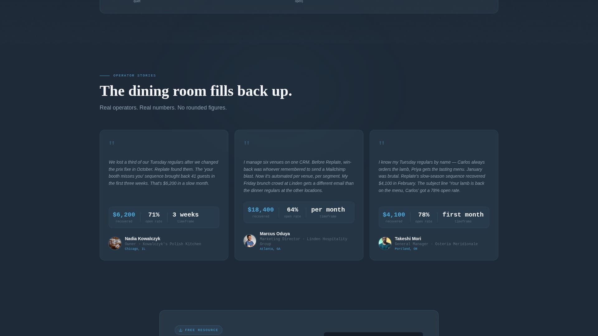 Replate - Dynamic Re-Engagement Landing Page Template