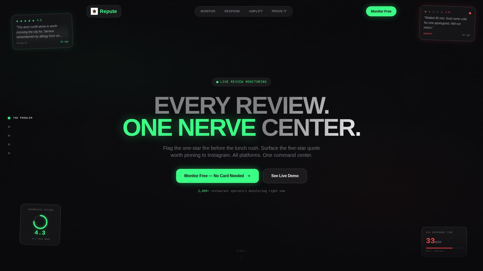 Repute - Powerful Review Management Landing Page Template