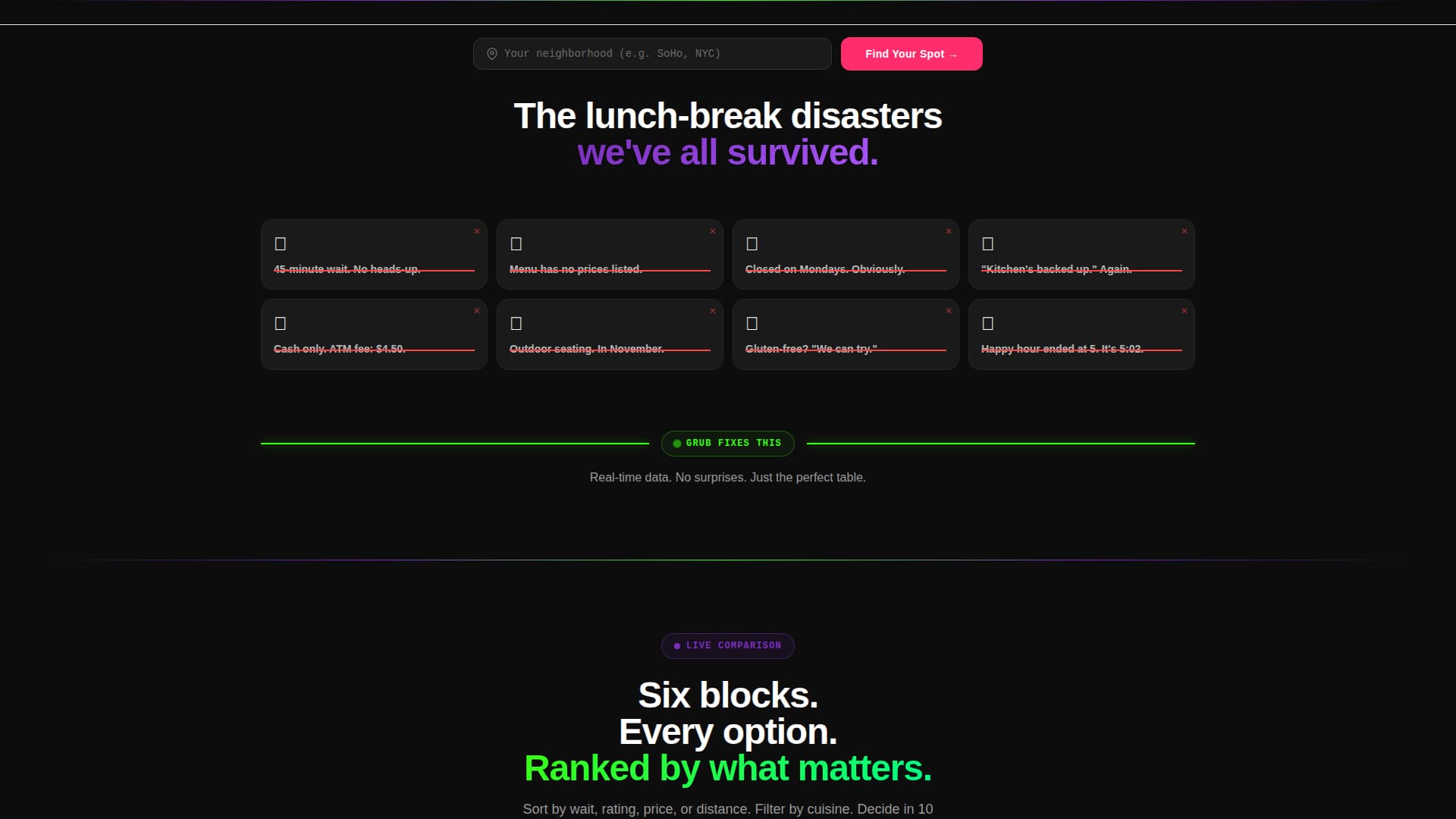 Restaurant Discovery App Promotion Website Template