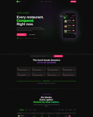 Restaurant Discovery App Promotion Website Template