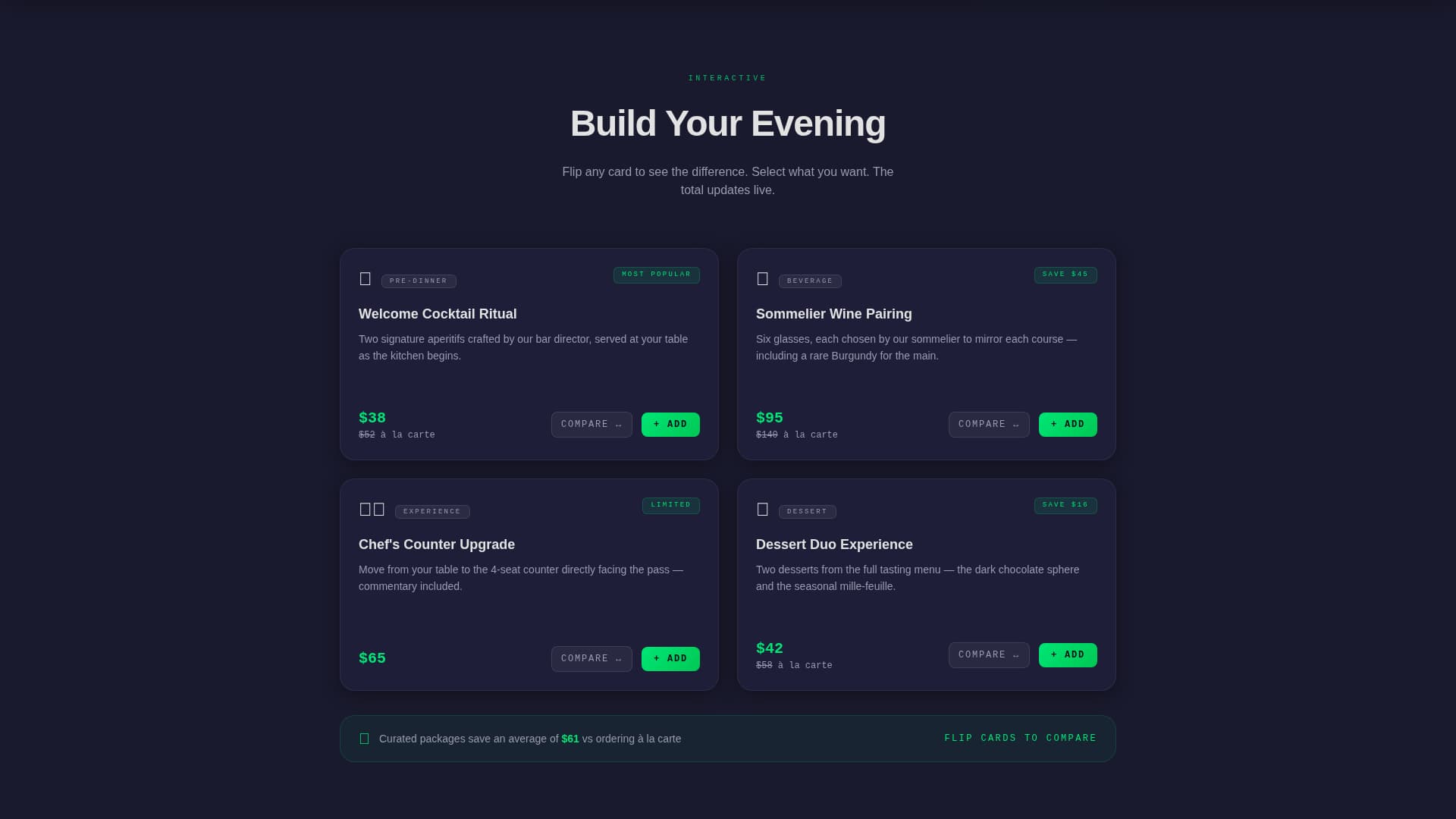 Restaurant Booking Confirmation & Upsell Thank-You Page Template