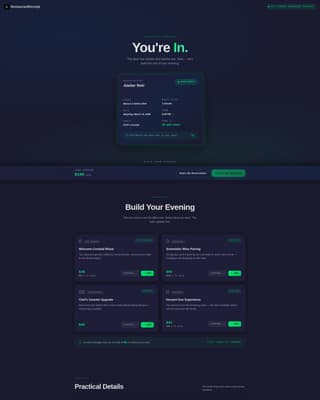 Restaurant Booking Confirmation & Upsell Thank-You Page Template