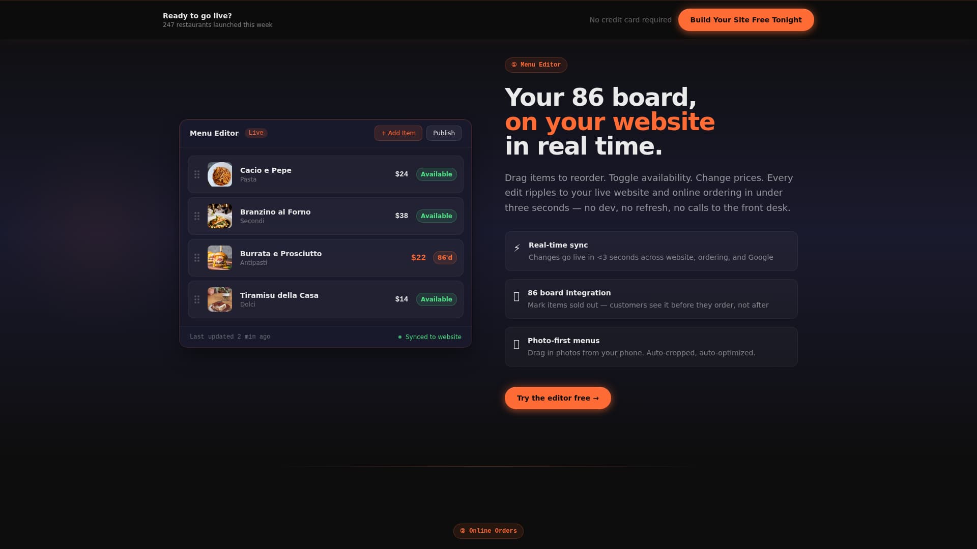 Dine — Culinary Experience Landing Page Template