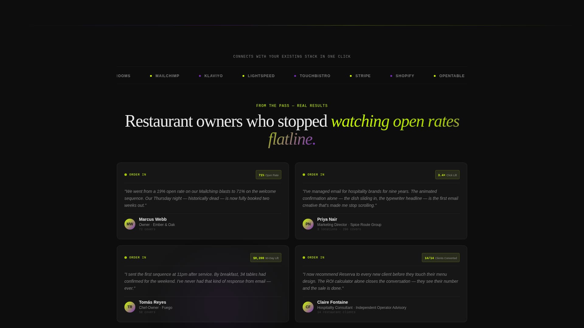 Reserva - Highvoltage Restaurant Landing Page Template