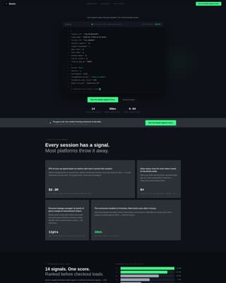 Score - Predictive Retail Landing Page Template