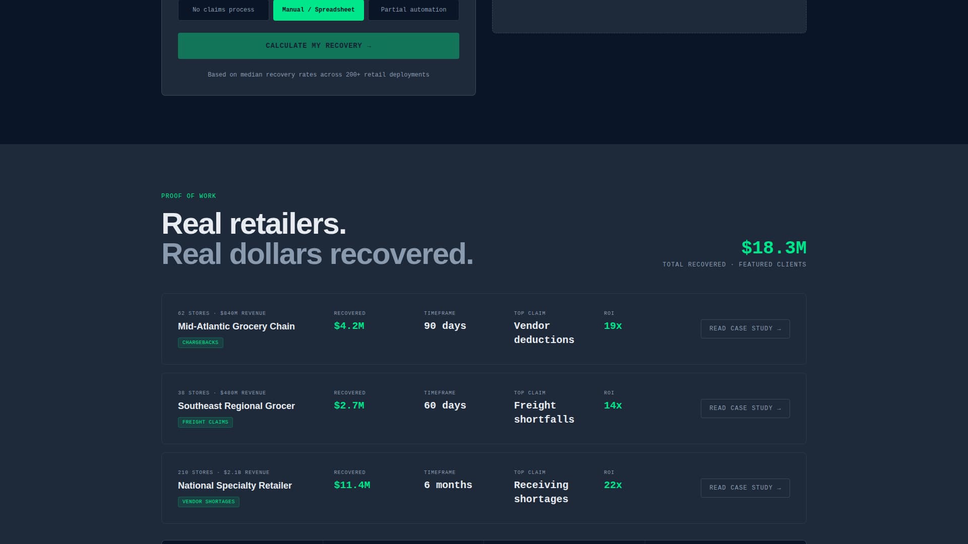 Recoup - Powerful Claims Landing Page Template