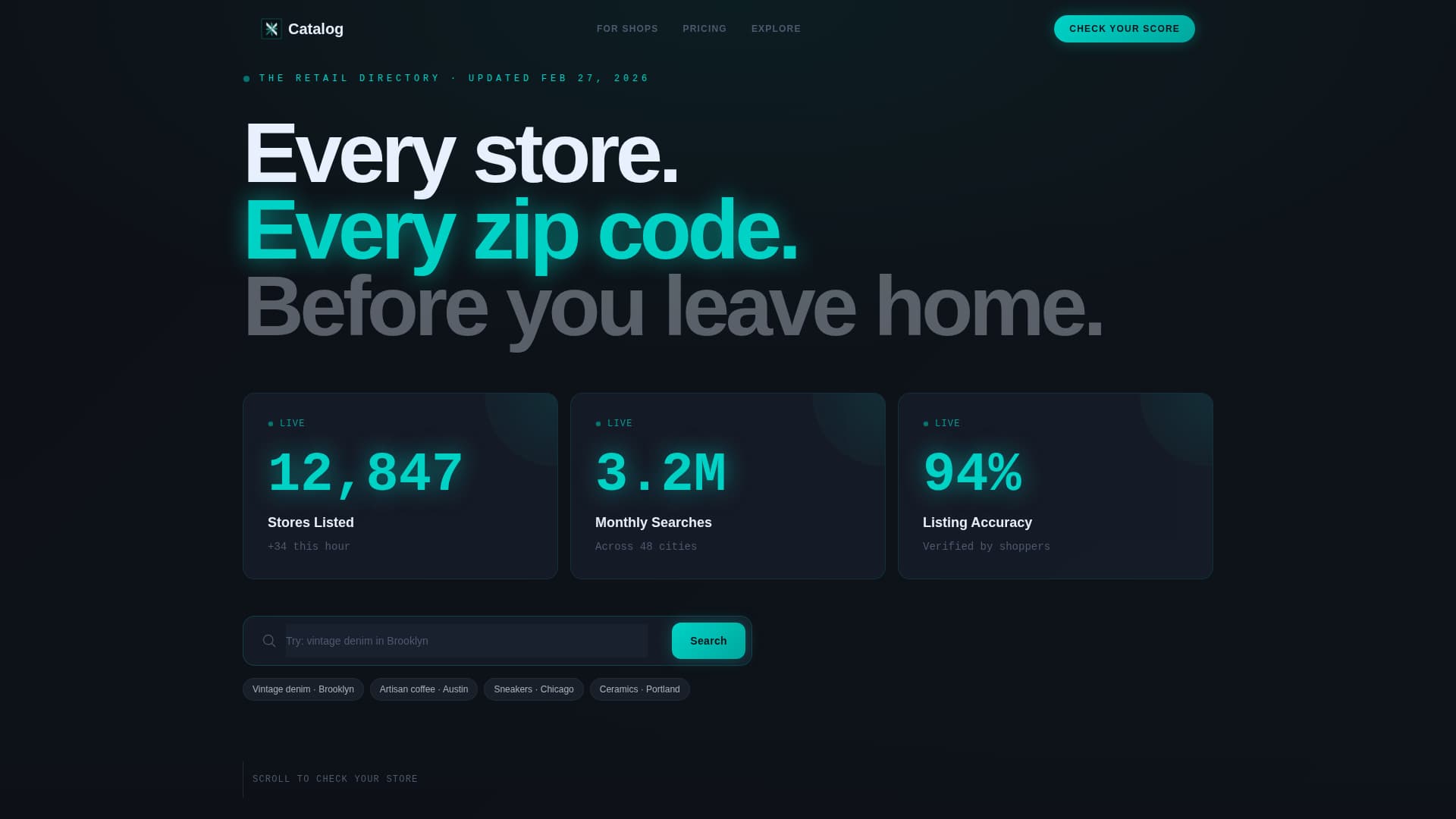 Catalog - Dynamic Retail Landing Page Template