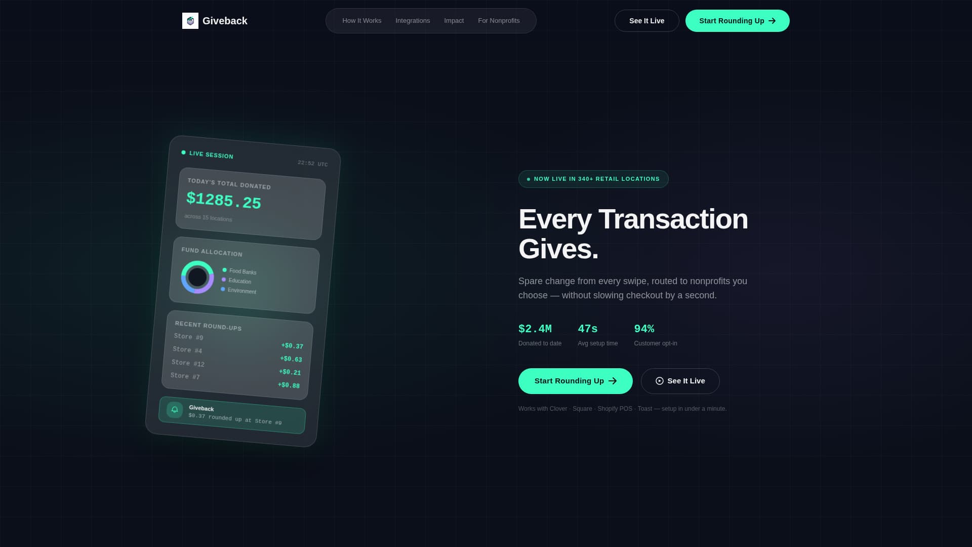 Giveback - Effortless Donation Landing Page Template