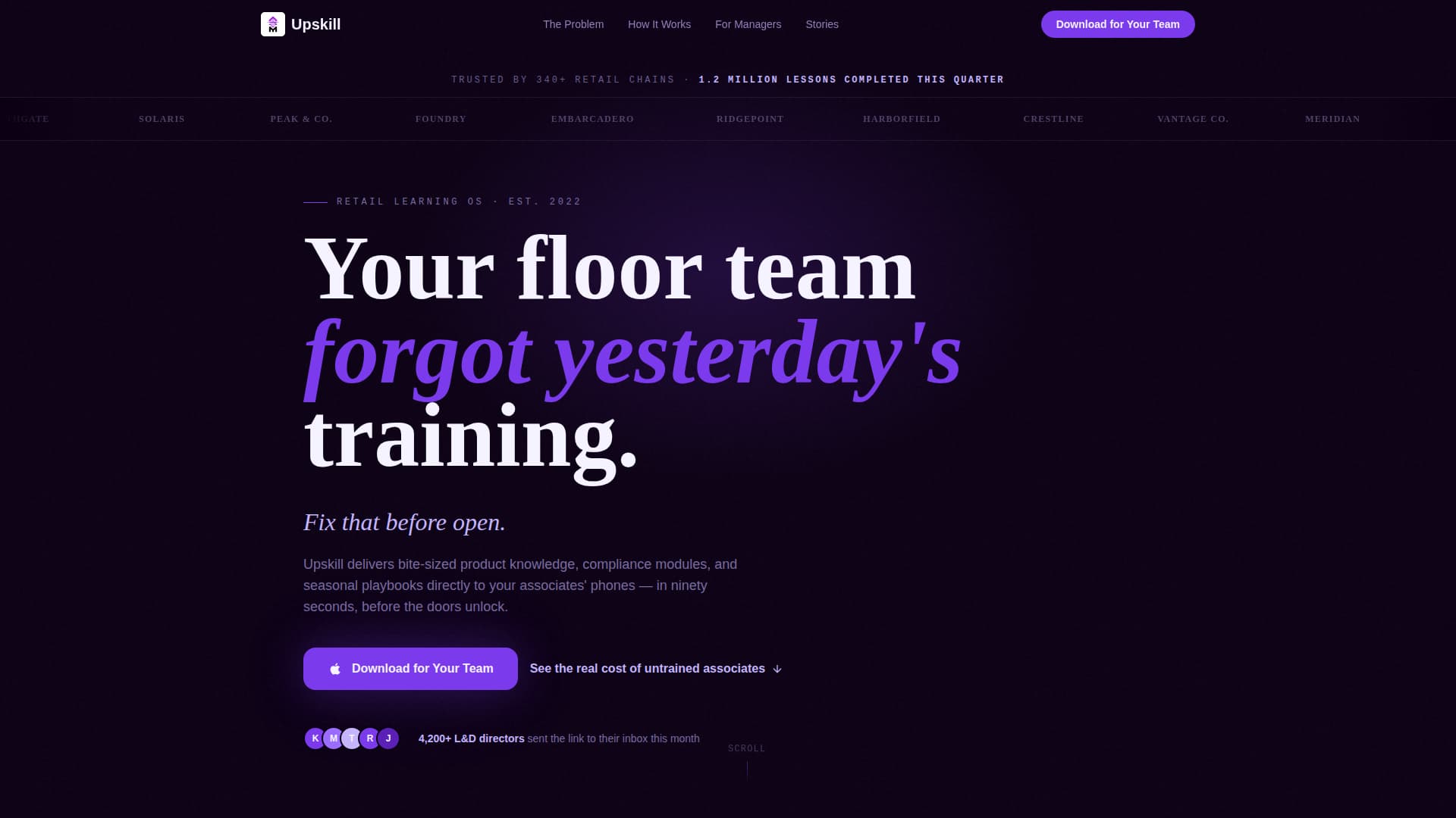 Upskill - Powerful Retail Landing Page Template