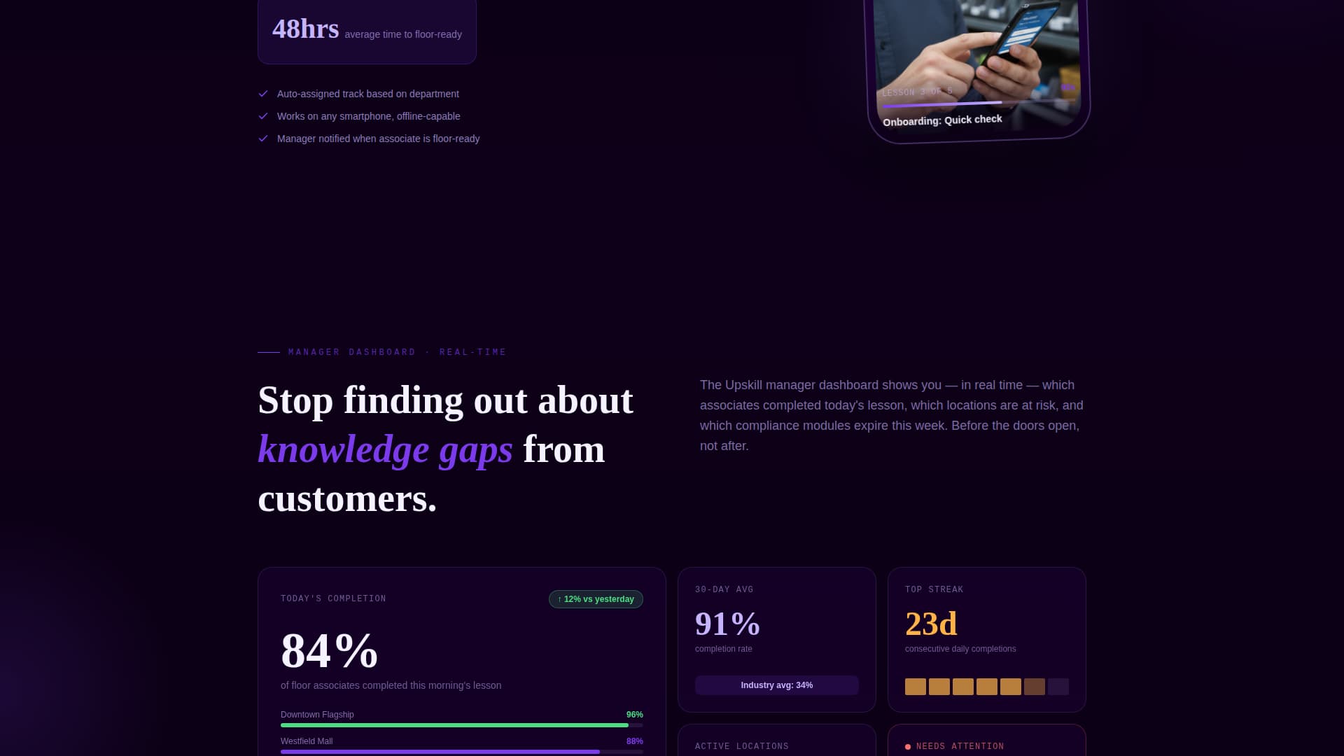 Upskill - Powerful Retail Landing Page Template