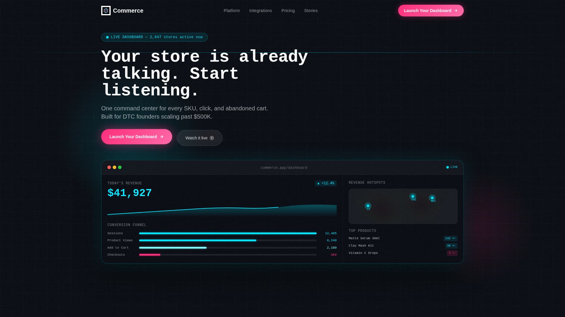 Commerce - Powerful Retail Landing Page Template