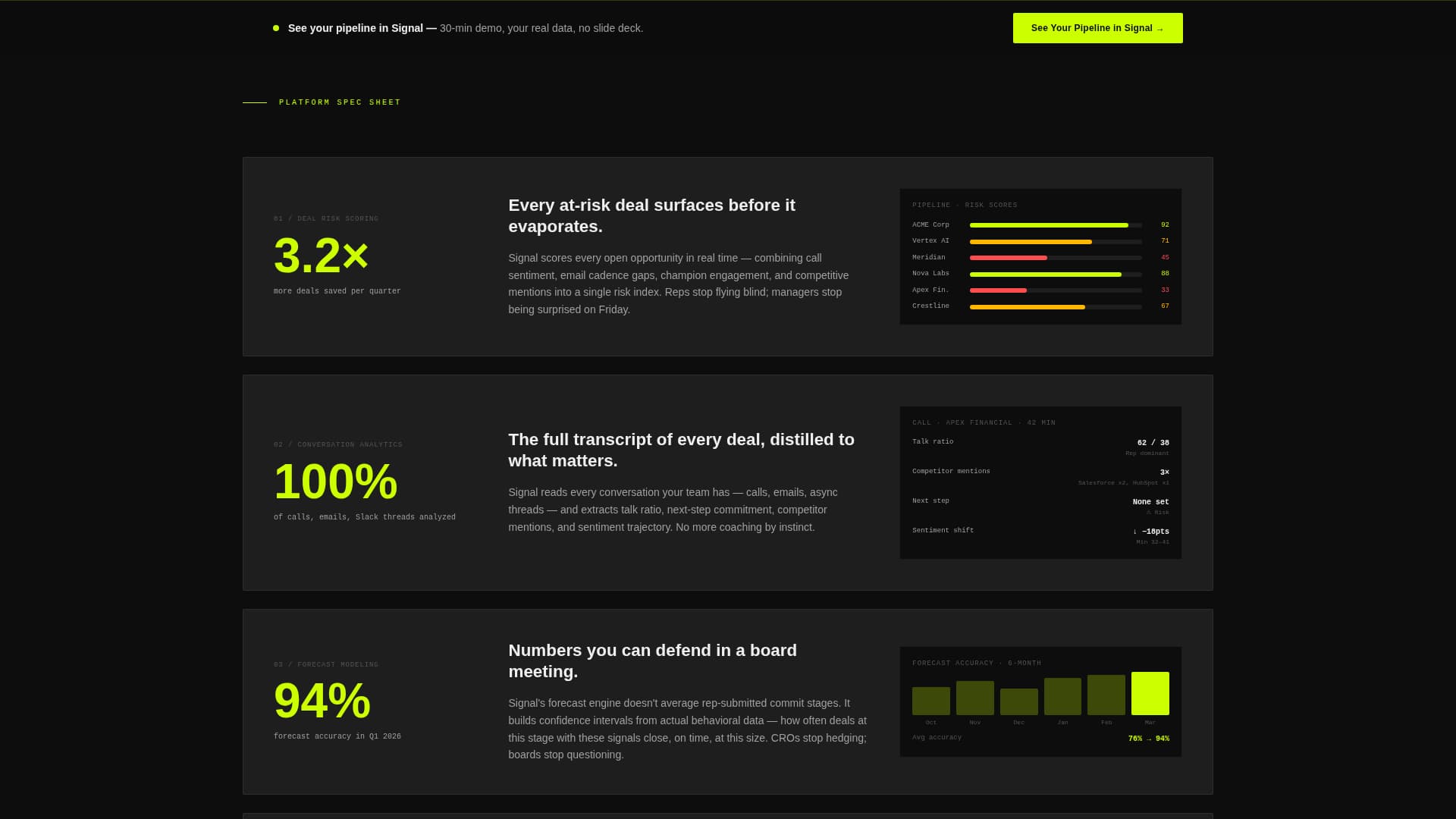 Signal - Intelligent Revenue Landing Page Template