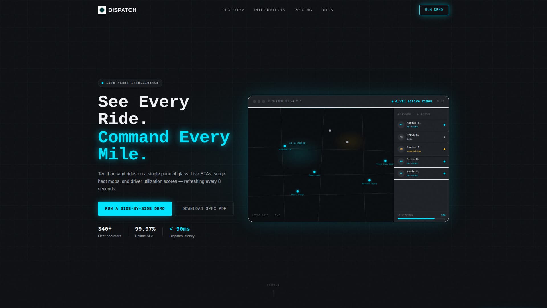 Dispatch - Precision Mobility Landing Page Template