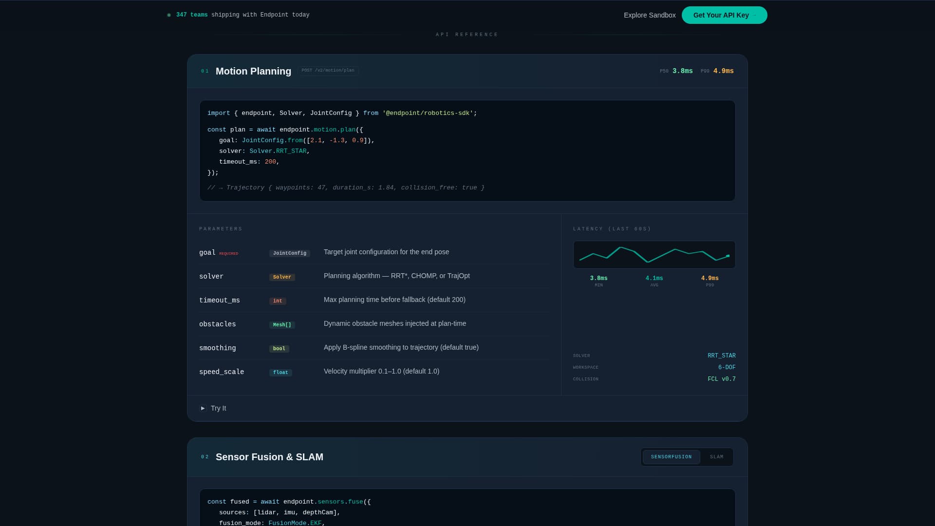 Endpoint - Interactive Robotics API Landing Page Template