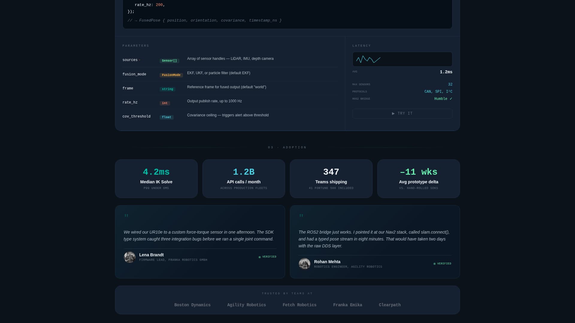 Endpoint - Interactive Robotics API Landing Page Template