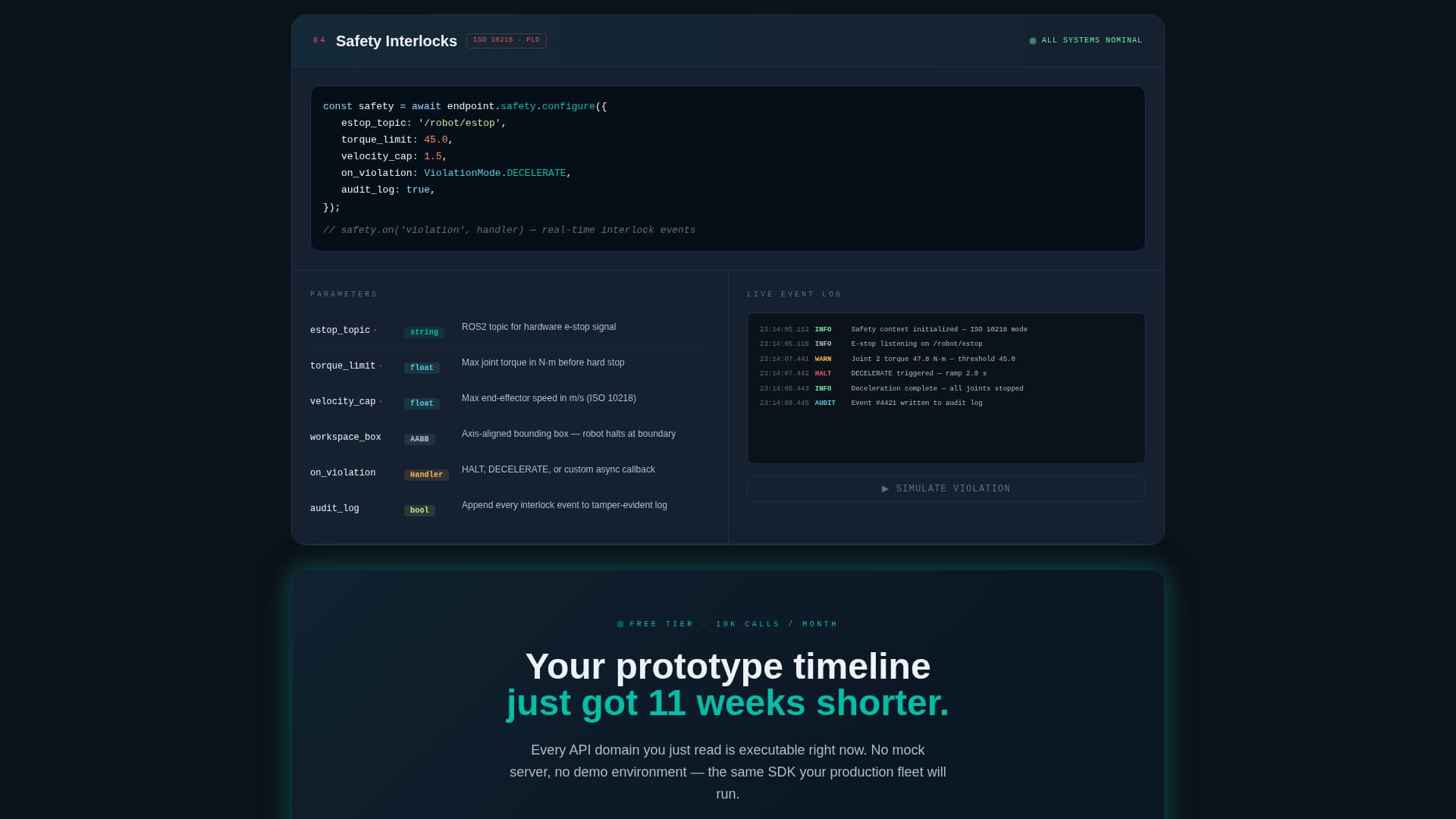 Endpoint - Interactive Robotics API Landing Page Template