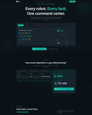 Flux - Intelligent Robotics Analytics Landing Page Template