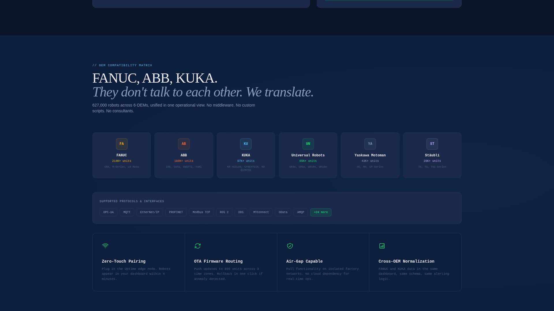 Uptime - Powerful Robotics Landing Page Template