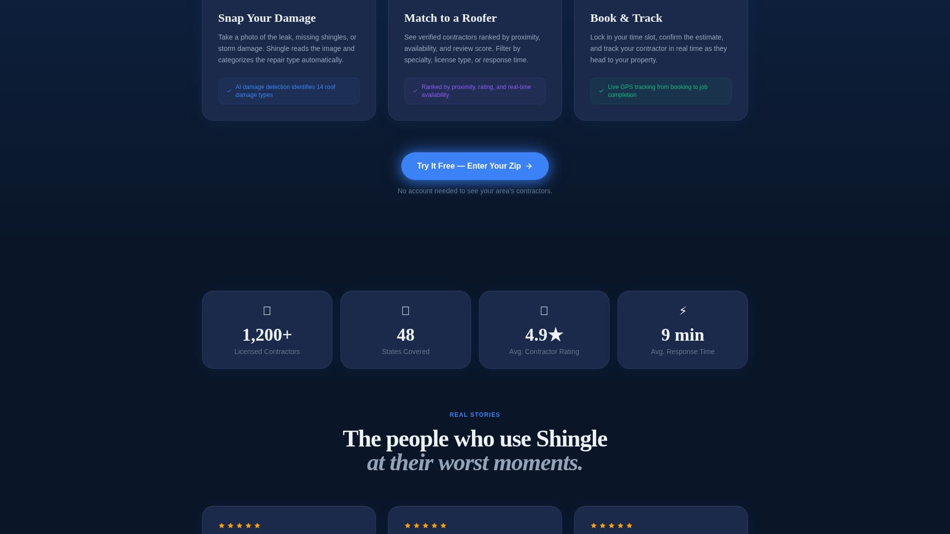 Ridge — Roof Installation Landing Page Template