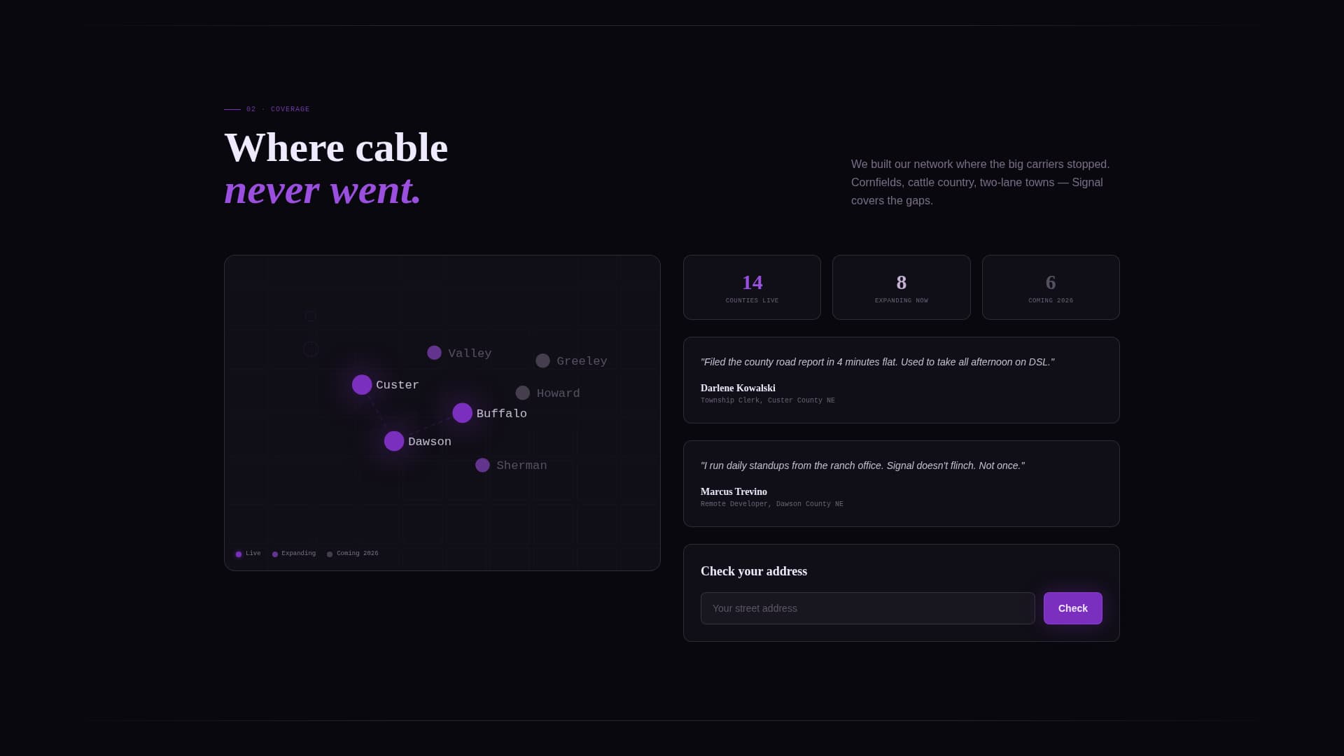 Signal - Gigabit Rural Internet Landing Page Template